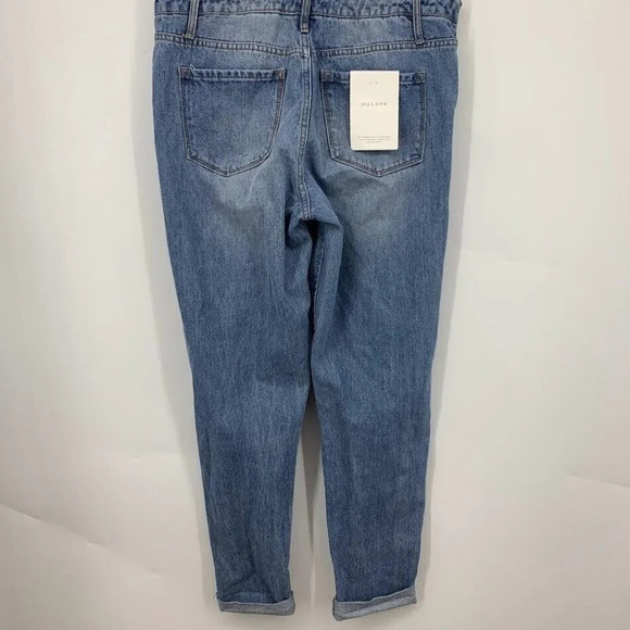 Nature Denim Women's Tapered Distressed Light Denim Overalls Size M NWT - Picture 7 of 14